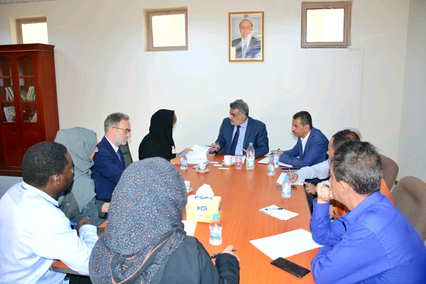  باصهيب يناقش مع عدد من المنظمات تنفيذ مشاريع بمجالات نزع الألغام والصحة والمياه والقانون الدولي